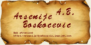 Arsenije Boškoćević vizit kartica